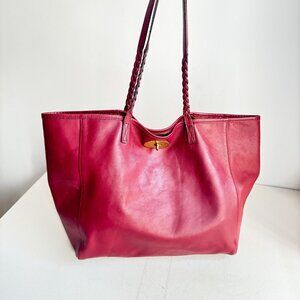 Mulberry Maroon Leather Medium Dorset Tote